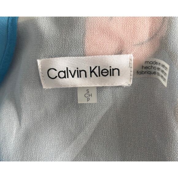 Calvin Klein Floral Chiffon Sheer Blouse - Picture 4 of 5